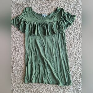 Charlotte Russe Olive Ruffle Blouse